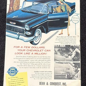 1956 Chevrolet Easy On The Eyes Advertising Brochure Dealership Mailer GM General Motors Chevy Car Dealer Vintage Antique Original &#39;56