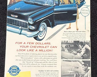 1956 Chevrolet Easy On The Eyes Advertising Brochure Dealership Mailer GM General Motors Chevy Car Dealer Vintage Antique Original '56
