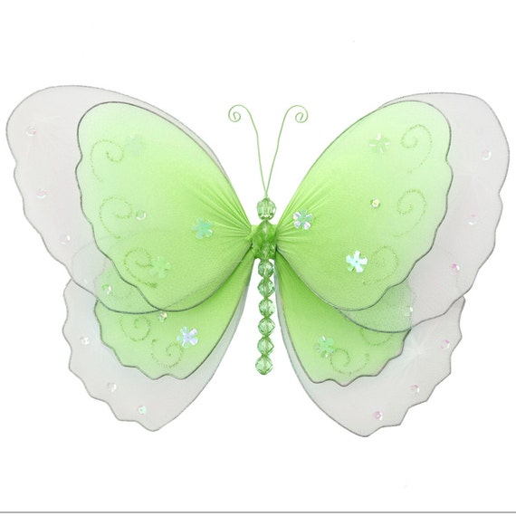 Nylon Butterfly Decor Hanging Fabric Butterflies Decorate Baby Girl Nursery Bedroom Ceiling Wall Birthday Shower Bugs N Blooms Multi Layered