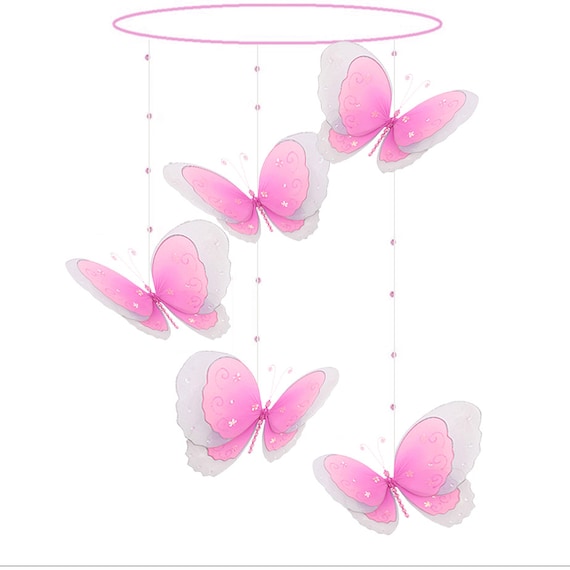 Baby Mobile Ceiling Mobile Hanging Butterfly Crib Mobile Baby Room Decor Nursery Decor Girl Room Wedding Decor Multi Layered Spiral