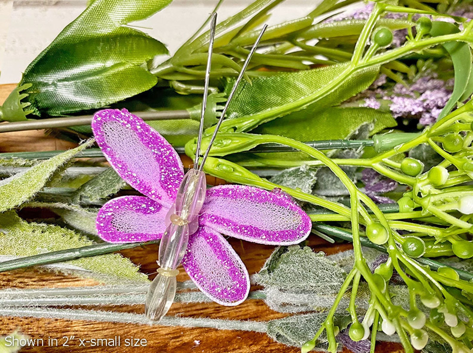 Mini Small Dragonfly Floral Arrangement Nylon Nursery Etsy