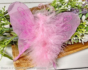 Nylon Hanging Butterfly Decorations Birthday Party Baby Shower Girls Bedroom Wedding Home Table Centerpieces Decor DIY Fuchsia Pink Marabou