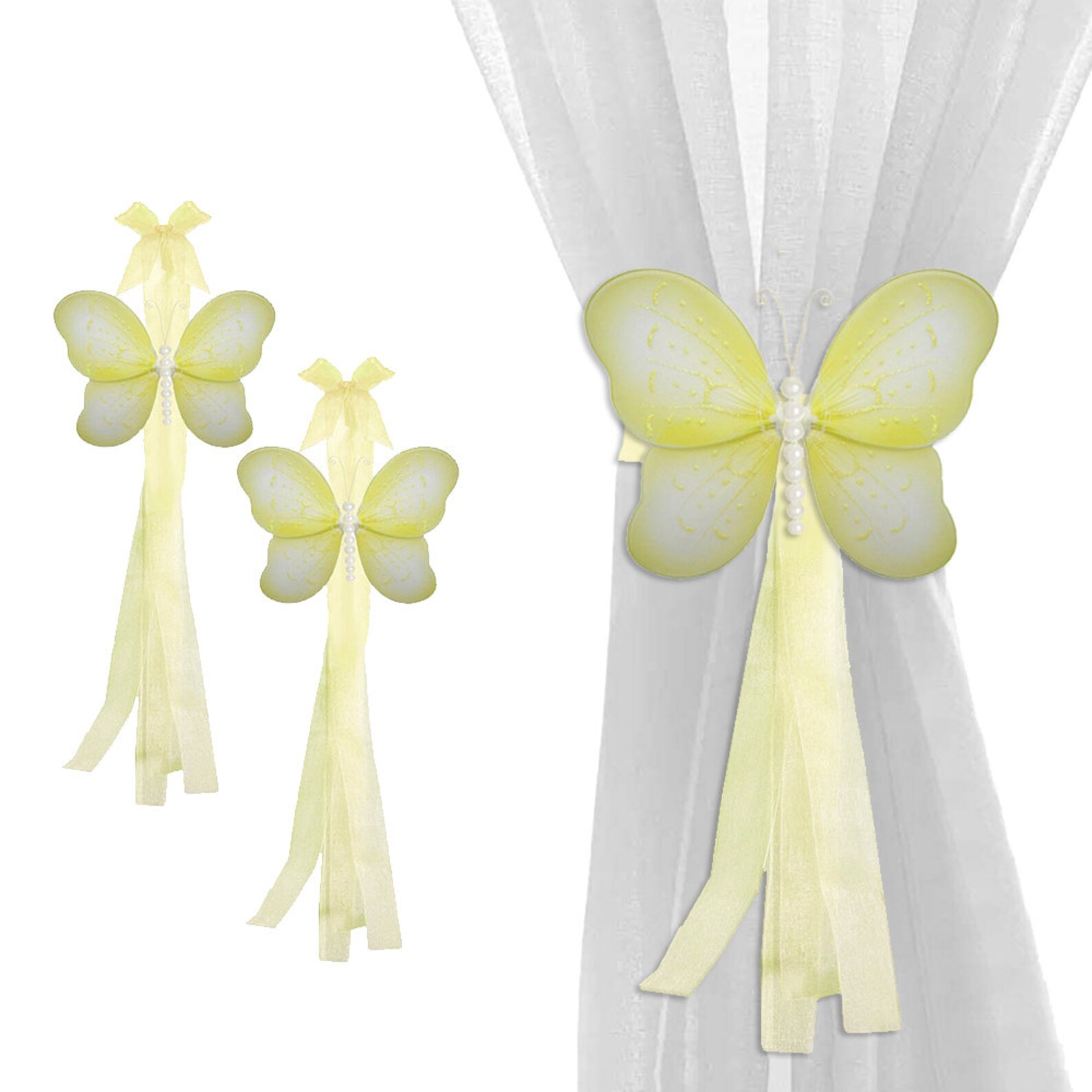 Butterfly Curtain Holdbacks Sheer Tiebacks Tie Backs Window Etsy