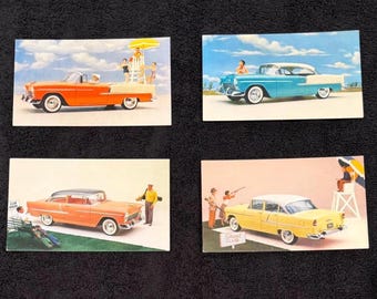 Vintage Postcards 1955 Chevy Bel Air Chevrolet Dealer Cards 55 Car Automobile Memorabilia Ephemera = Sold Individually
