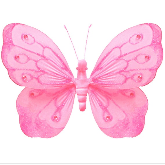 Nylon Butterfly Decor Fake Hanging Butterflies Decorate Baby Etsy