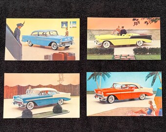 Vintage Postcards 1956 Chevy Chevrolet Bel Air 2 Door Sedan Sport Sedan Convertible Coupe Cards 56 Automobile Memorabilia Sold Individually