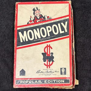1954 Monopoly Game Parts: Vintage Parker Brothers Popular Edition (NO BOARD
