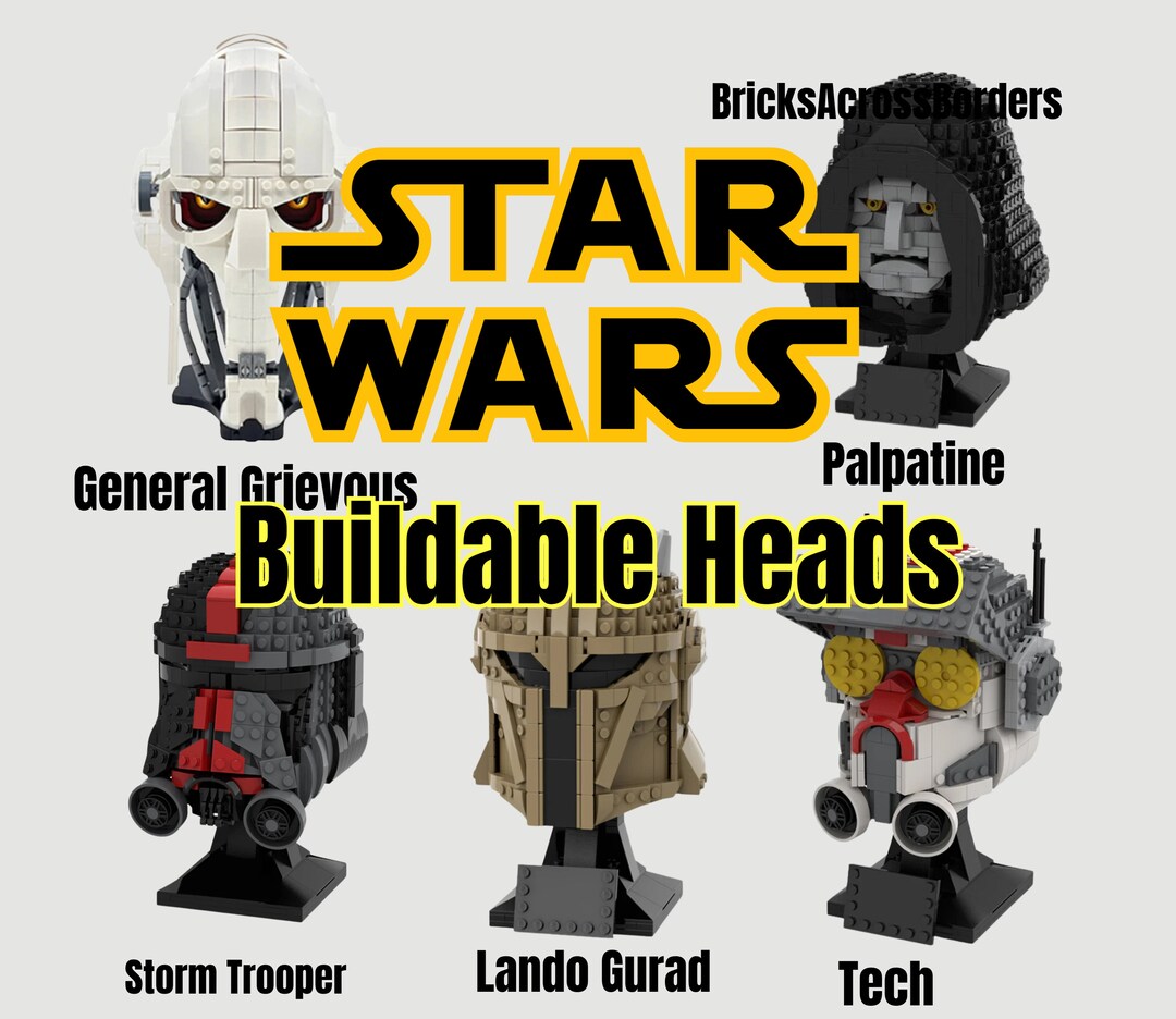 MOC Star Wars Buildable Heads Building Blocks bricksacrossborders - Etsy