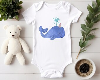 Cute Whale Baby Bodysuit, Animal, Baby Bodysuit, Bodysuit, Newborn, Unisex, Baby Shower Gift, Baby Gift, Baby Clothes, Baby Shower, Onesie,