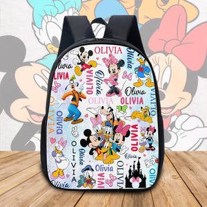 Personalized Disney Mickey Backpack, Mickey Mouse Backpack, Cartoon Backpack, Disney Pixar Backpack, Custom Mickey And Friends Backpack