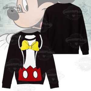 Mickey Mouse Costume T-Shirt, Mickey Mouse Cosplay Costume Tee, Mouse Character All Over Print Shirt, Halloween Matching 3D  T-Shirt