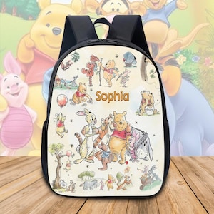 Custom Name Pooh And Friends Backpack, Pooh Backpack Gift For Kids, Disney Pooh Movie Backpack, Winnie The Pooh Backpack, Backpack For Kid