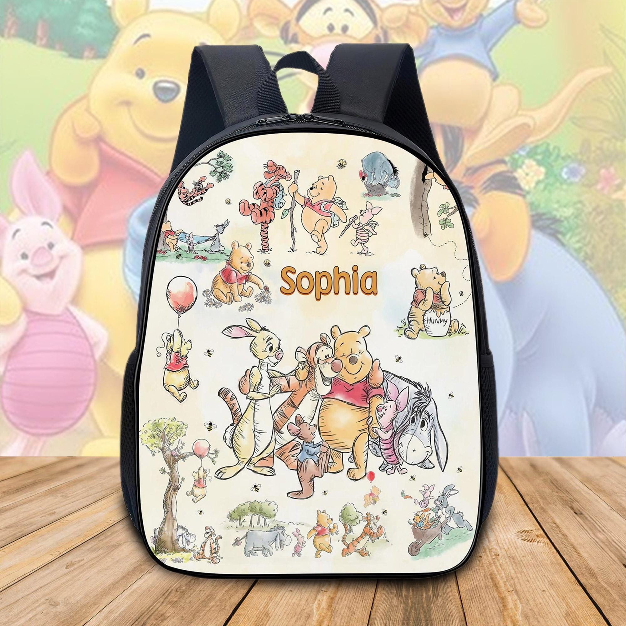 Discover Custom Pooh and Friends Backpack for Kids, Disney Winnie the Pooh School Bag
