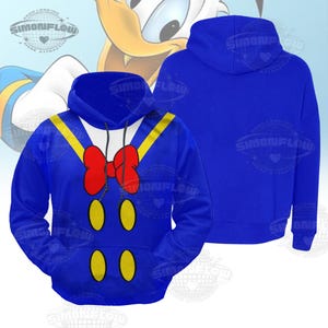 Mickey And Friend Cosplay Hoodie, Donald Duck Costume Shirt, Halloween Costume 3D Sweatshirt, Donald Duck Character Cosplay Shirt