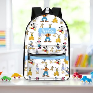 Custom Disney Mickey And Friends Backpack, Back to School Backpack, Custom Name Backpack, Disney Birthday Gift, Disney Lovers Backpack