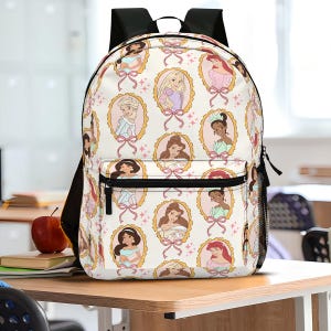 Custom Disney Princess Backpack, Disney Backpack, Back to School Backpack, Disney Lover Giits, Kids Backpack, Princess Disney Lovers