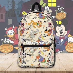 Custom Name Disney Halloween Backpack, Disney Backpack, Back to School Book Bag, Disney Bag, Kids Backpack, Travel Bag, Disney Trip Gifts