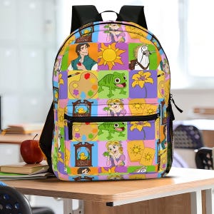 Custom Rapunzel Backpack, Disney Backpack, Back to School, Disney Bag, Kids Backpack, Disney Bound Backpack, Tangled Disney Backpack