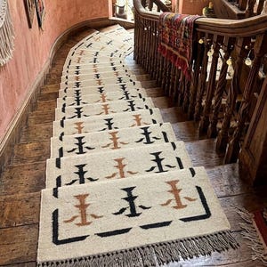 Trap lang vloerloper kelimtapijt 2,5 x 30 ft groot, platgeweven vloerkleed, boho kelim, Indiase dhurrie, wasbare tapijten, tapijtlopers.