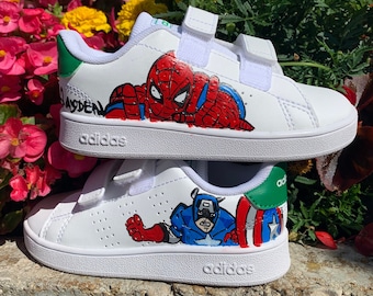 Custom Spiderman and Captain America Shoes