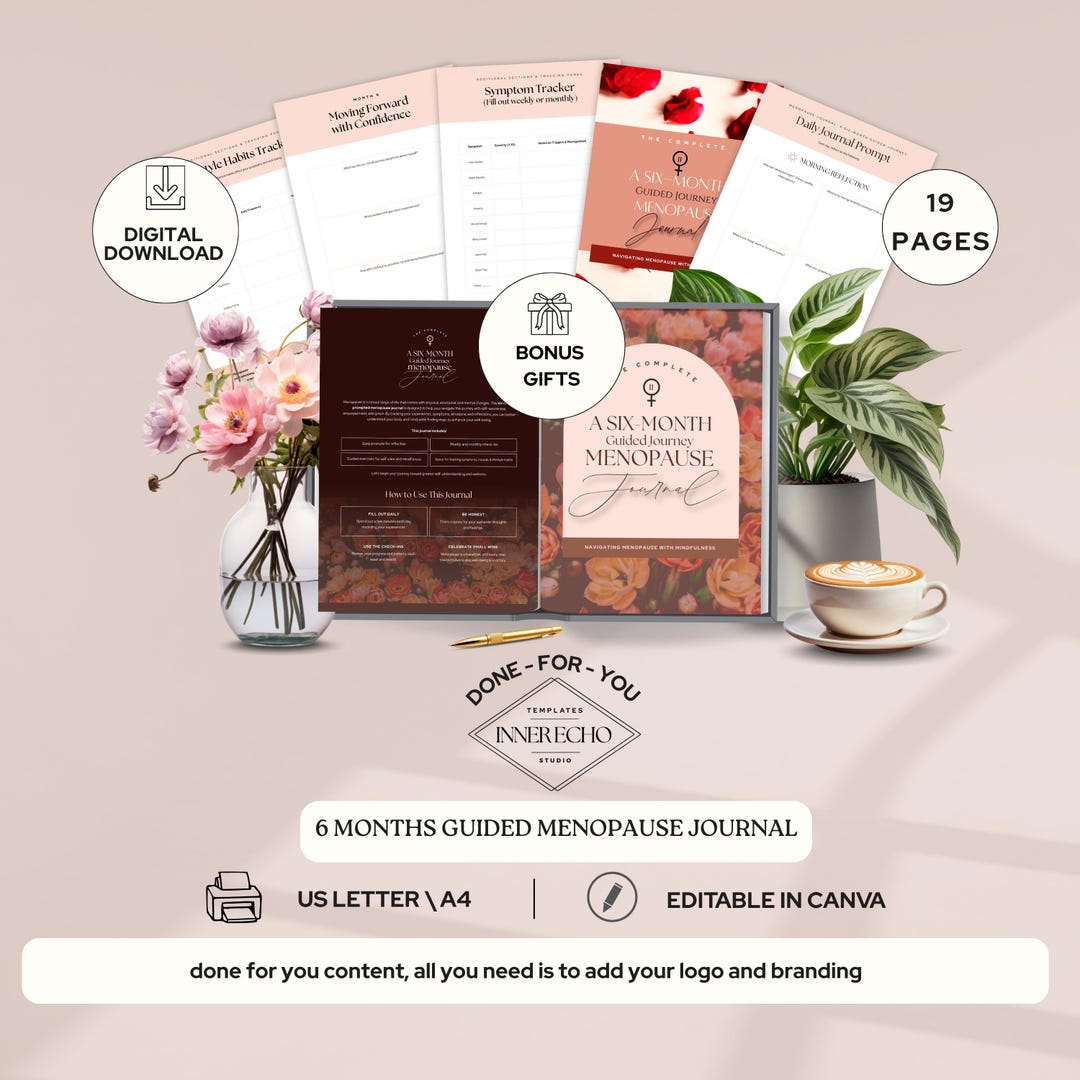 Guided Menopause Journal, Canva Workbook Template, Women’s Wellness ...