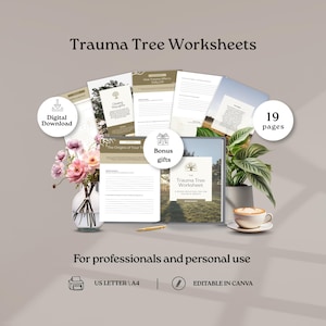 Traumaherstelwerkbladen, healing van innerlijke kinderen, bewerkbare canva-sjabloon, geestelijke gezondheid, zelfhulp, hulpmiddelen voor therapeuten, persoonlijke ontwikkeling,
