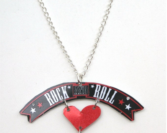 I Love Rock and Roll Necklace Etsy