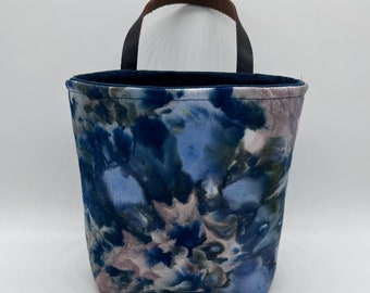 Ice Dyed Catchall Bag - Ice Dye - Hand Dyed Project Bag - Handmade - Storage Bag - Essentials Bag - Ice Dyed - Door Bag - Clutter Catcher