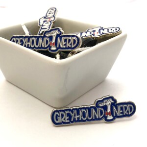 Greyhound Nerd Enamel Pin- Greyhound - Greyhound Jewelry - Galgo - Whippet - Galgo- Italian Greyhound - Dog Pin - Dog Jewelry - Enamel Pin