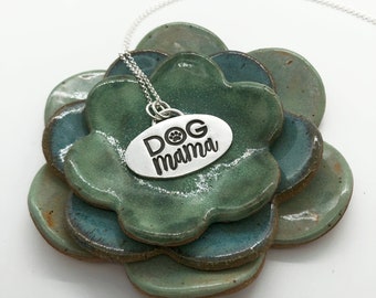 Dog Mama Necklace - Dog Lover - Dog Mom - Dog Jewelry - Animal Lover - Fine Silver -Gift For Veterinarian Dog Walker Rescue Advocate - Dog