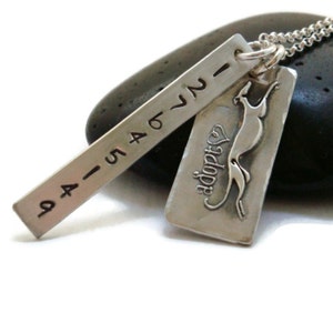 Personalized Greyhound Necklace - Greyhound Jewelry -Tattoo Necklace - Greyhound Tattoos - Fine Silver - Custom- Made To Order