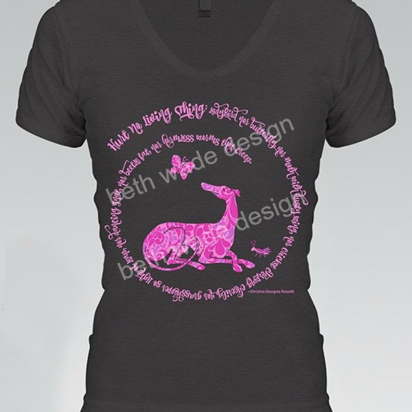 SALE - Hurt No Living Thing Shirt - Greyhound Shirt - Greyhound - Animal Lover - Ready TO SHIP - Charcoal Black - Animal Welfare