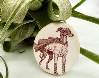 Greyhound Magnet -Handmade - Pottery - Ceramic - Handmade - Greyhound - Whippet - Italian Greyhound - Galgo - Superhero