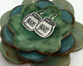 Fine Silver Pottery Glaze Jar Earrings - Gift for Ceramicist