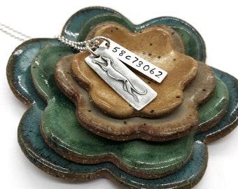 Greyhound Tattoo Necklace - Greyhound Jewelry -Tattoo Necklace - Greyhound Tattoos - Fine Silver - Made To Order - Personalized - Sterling