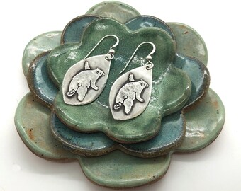 Joyful Bear Earrings - Bear Jewelry - Fine Silver - Animal Lover - Joy - Animal Jewelry - Bear Lover - Bear Earrings - Gift for Animal Lover