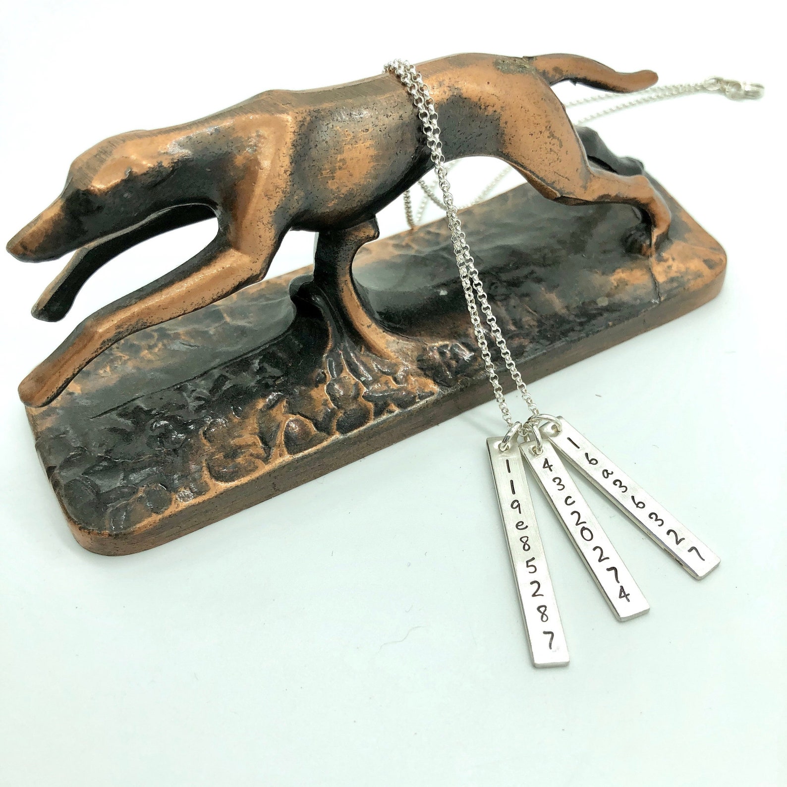 Standing Tall & Proud! Oxidized 3D Greyhound Charm main image 0