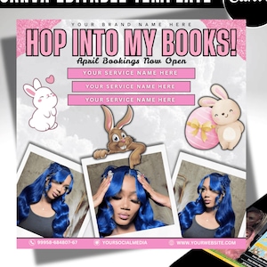 April Booking Flyer Template, Editable April Flyer, DIY Canva Template for Makeup, Hair, Lashes, Nails, Easter Booking Flyer, Spring Booking