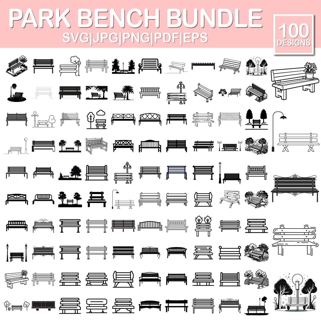 Garden Bench Svg Bundles, Bench Svg, Furniture Bench Svg, Bench Clipart ...