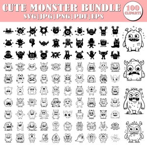 Monster Svg Bundles, Moster Clipart, Monster PNG,  Monster Designs, One Eye Monster, Little Monsters, Silly Monster,Monster Pictures, Svg