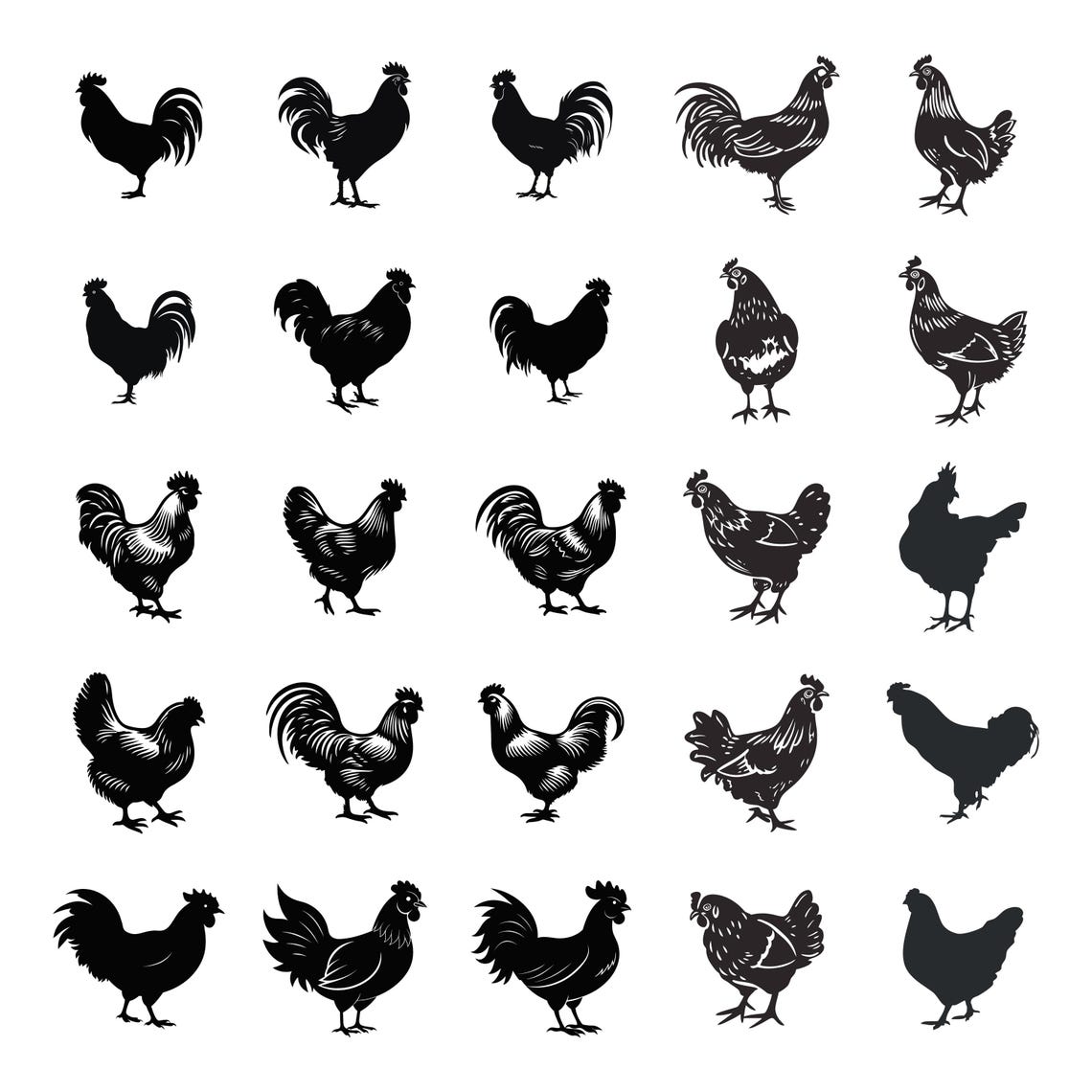 Best Chicken Svg Bundles, Chicken Clipart, Chicken PNG, Funny Chicken ...