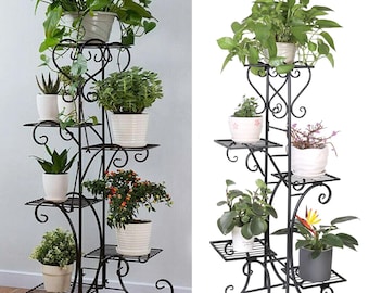 Extra Large Indoor Metal Plant Stand Shelf Anti Rust Iron Garden Flower Rack Large Garden Planter Stand Shelf Planter Pot Display Stand Gift