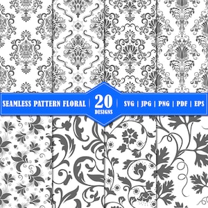 Seamless Pattern Svg Bundles, Western Pattern Svg Bundles, Digital Pattern, Seamless Pattern Clipart, Textile Svg Bundles,Floral Pattern Svg