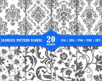 Seamless Pattern Svg Bundles, Western Pattern Svg Bundles, Digital Pattern, Seamless Pattern Clipart, Textile Svg Bundles,Floral Pattern Svg