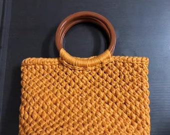 Handmade bag wool hook needle pineapple handbag material package to give mother gifts