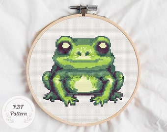 Frog cross stitch pattern PDF