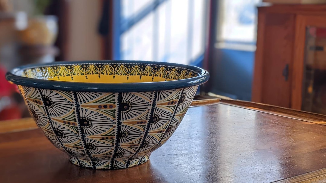 Large Stunning Hand Painted Ceramic Bowl - Etsy