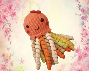 Personalized Crochet Jellyfish: Handmade Stuffed Plush Animal