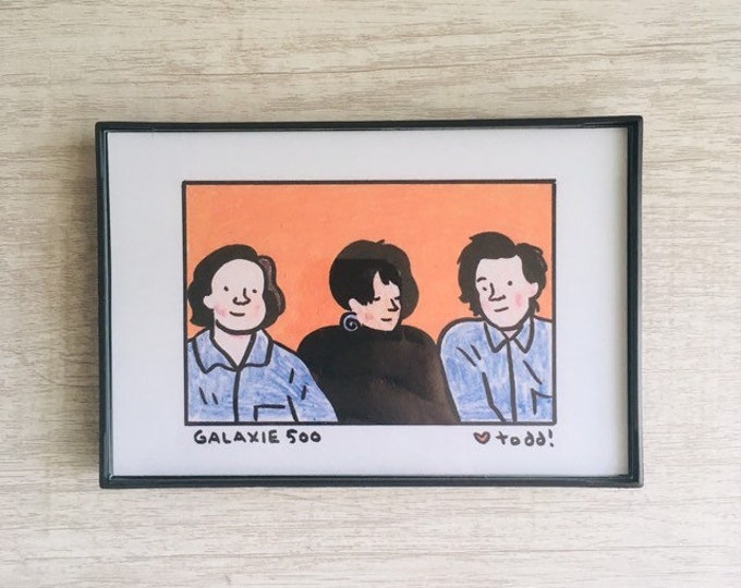 Galaxie 500, Print, 4 x 6, Portrait, Art, Wall, Crayon, Music, Gift, Band, Portrait, Indie, Pop Culture