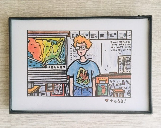 Napoleon Dynamite - Print, 4 x 6 inches, Movies, framed artwork, wall decor, art, actor, comedian, John Heder